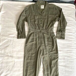 Abercrombie olive green utility jumpsuit M